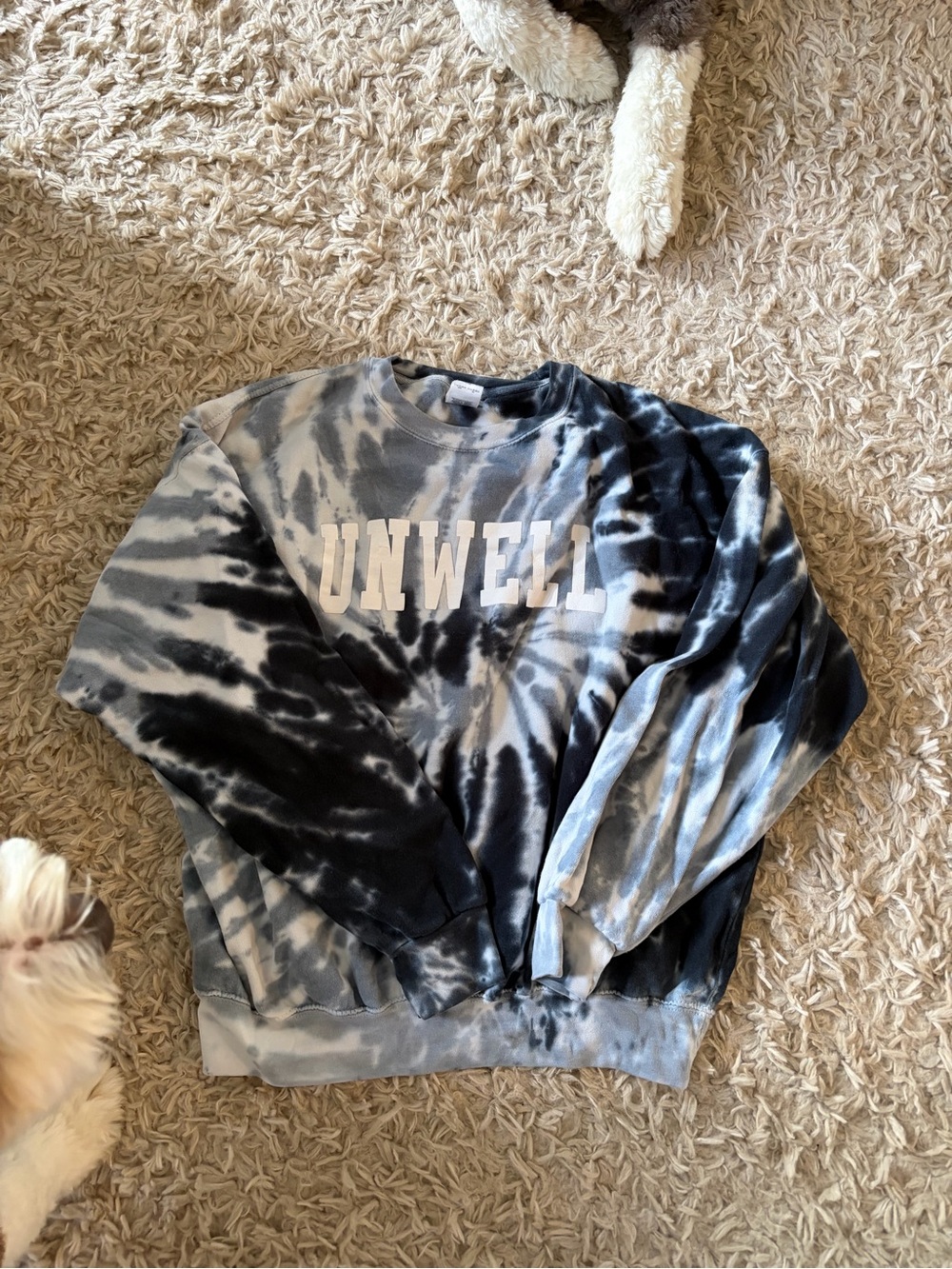 UNWELL Women's Tie-Dye Crewneck Sweatshirt - Black & Gray